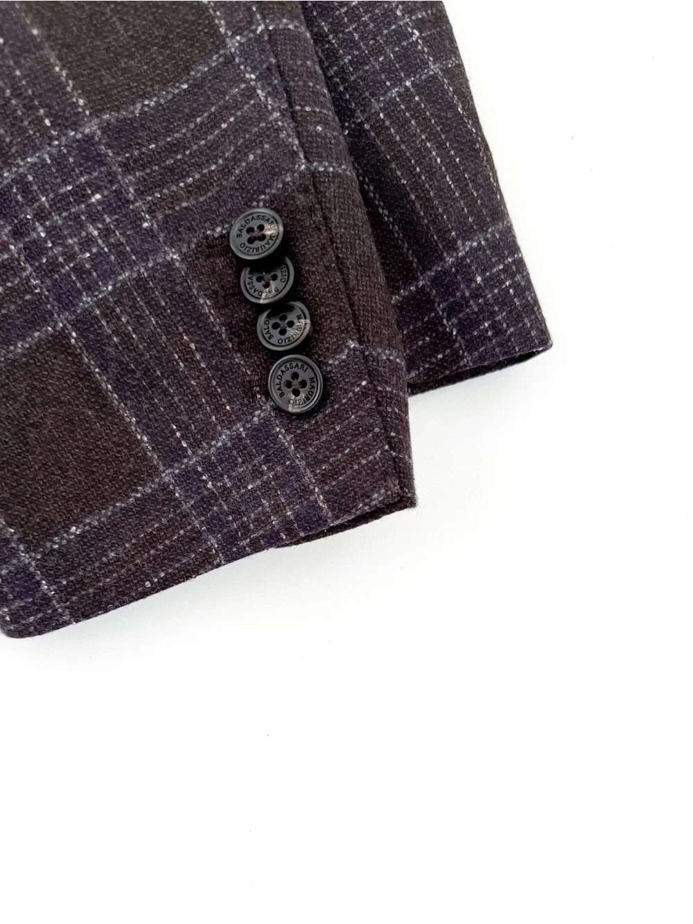 New Maurizio Baldassari Italian Wool Plaid Sport Coat Blazer Men's Brown Blue 40